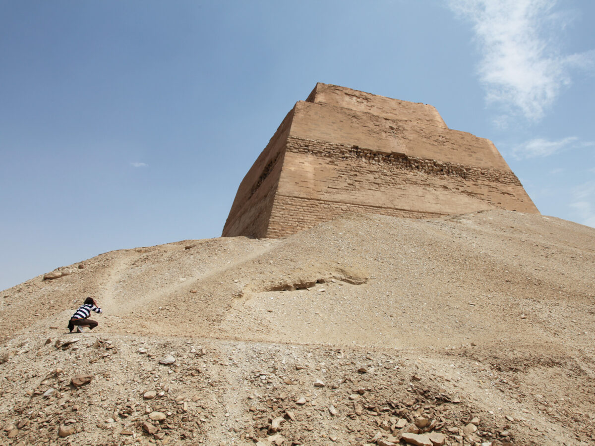 Egypt, Meidum Pyramid, Vera taking light readings